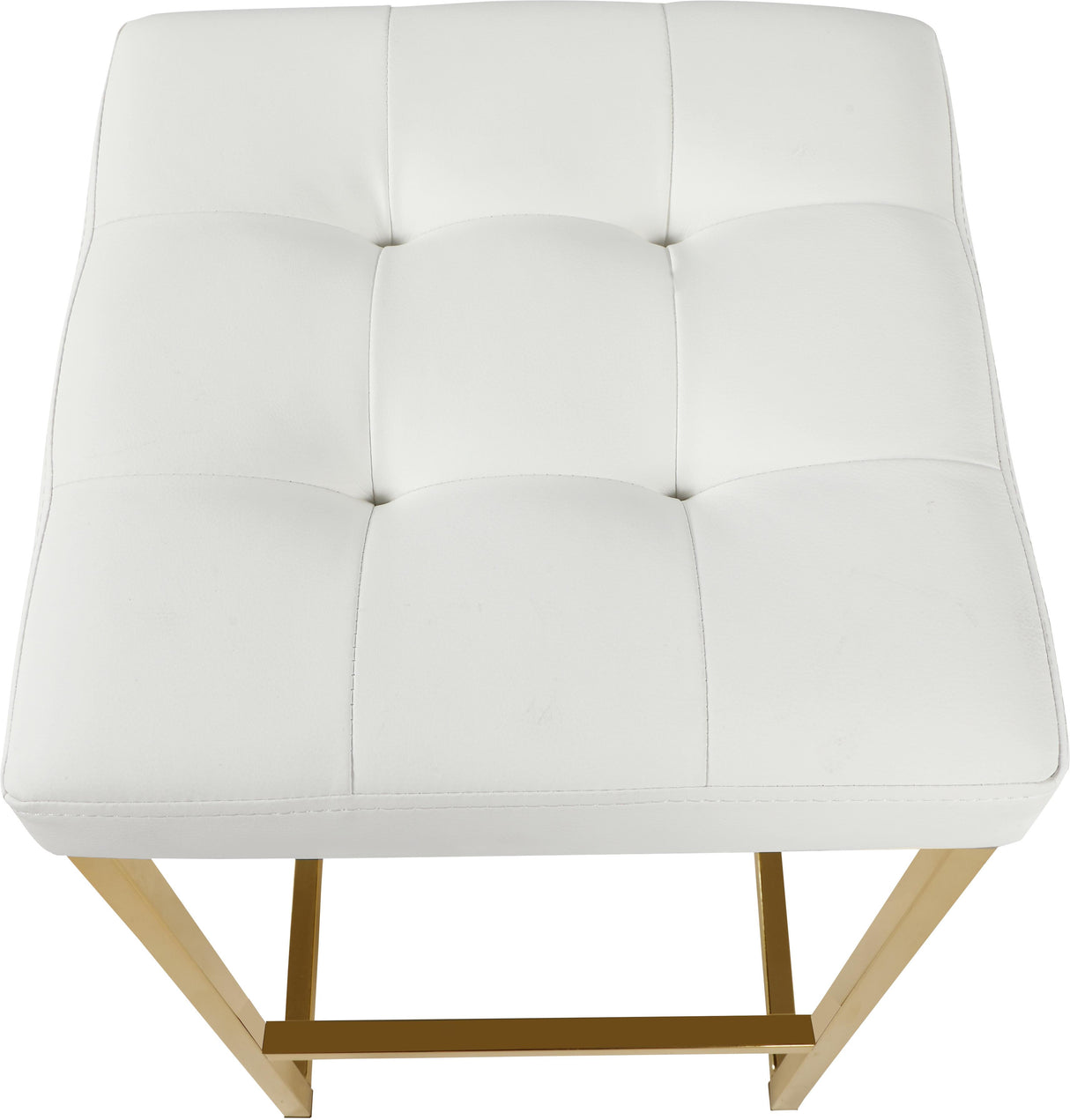 Nicola White Faux Leather Stool - galleria furniture outlet