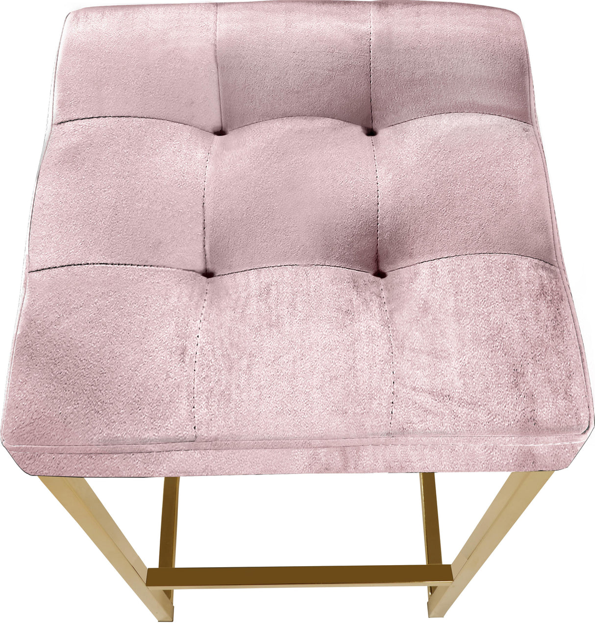 Nicola Pink Velvet Stool - galleria furniture outlet