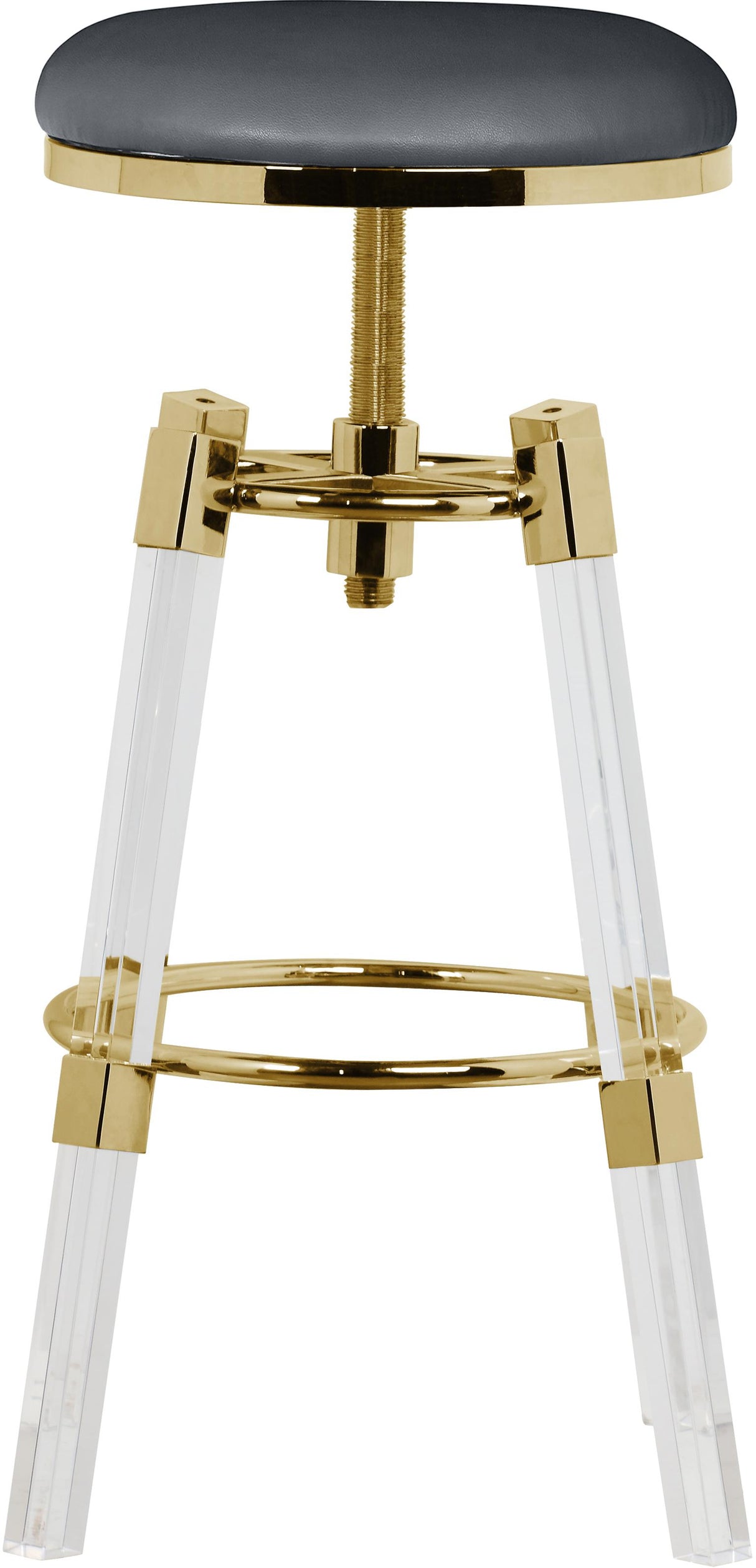 Venus Grey Faux Leather Adjustable Stool - galleria furniture outlet