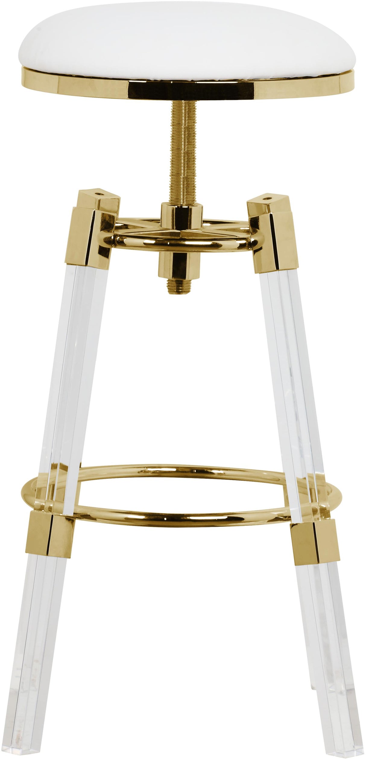 Venus White Faux Leather Adjustable Stool - galleria furniture outlet