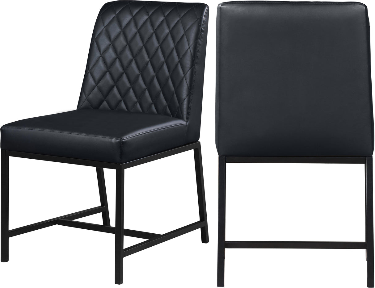 Bryce Black Faux Leather Dining Chair - galleria furniture outlet