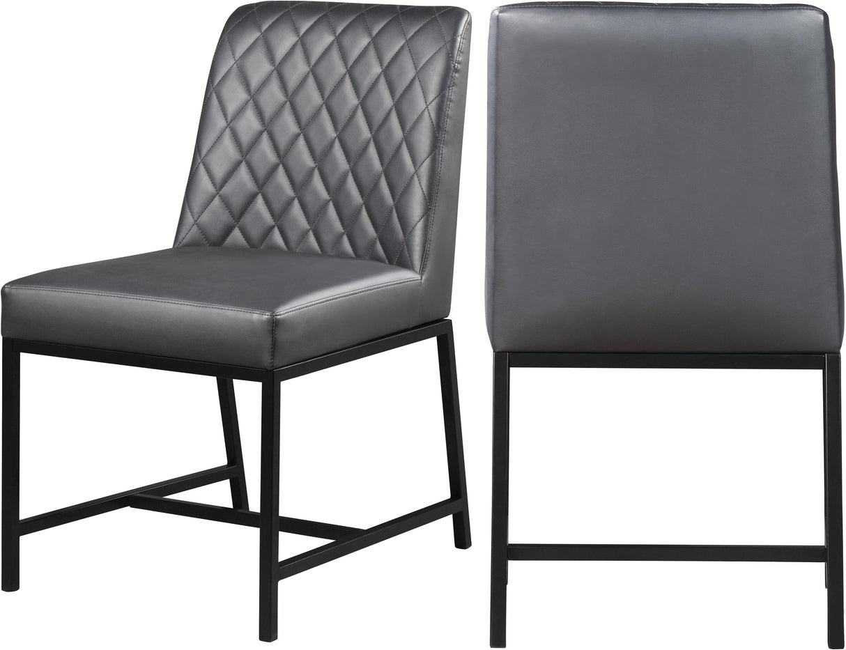 Bryce Grey Faux Leather Dining Chair - galleria furniture outlet
