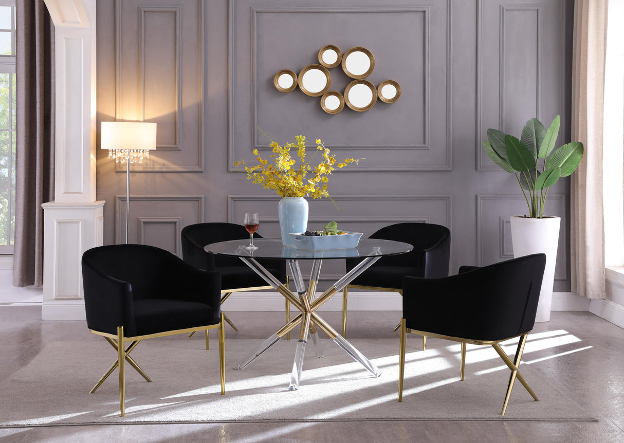 Mercury Acrylic/Gold Dining Table - galleria furniture outlet