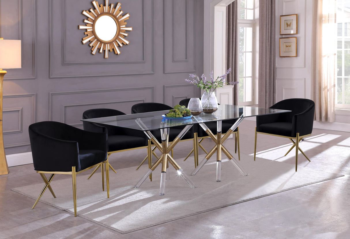 Mercury Acrylic/Gold Dining Table - galleria furniture outlet