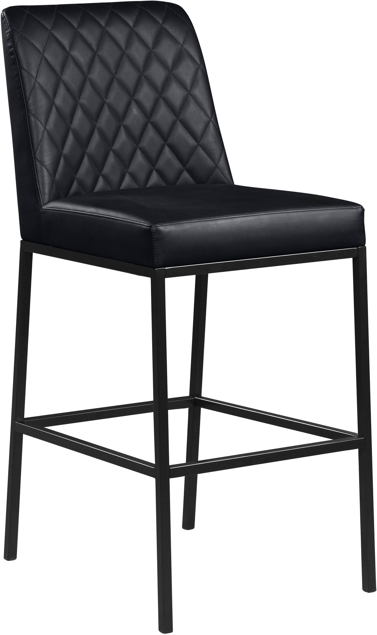 Bryce Black Faux Leather Stool - galleria furniture outlet