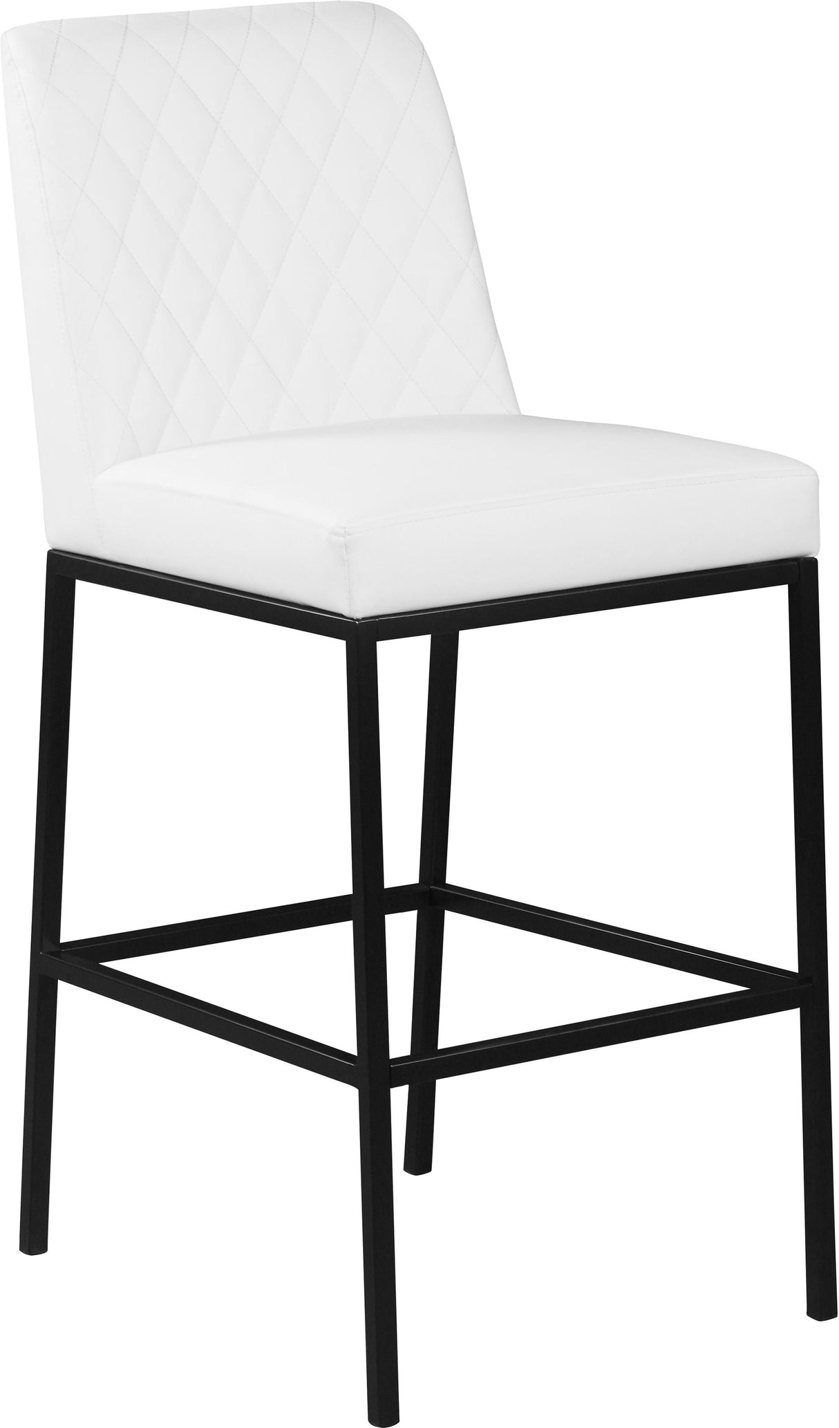 Bryce White Faux Leather Stool - galleria furniture outlet