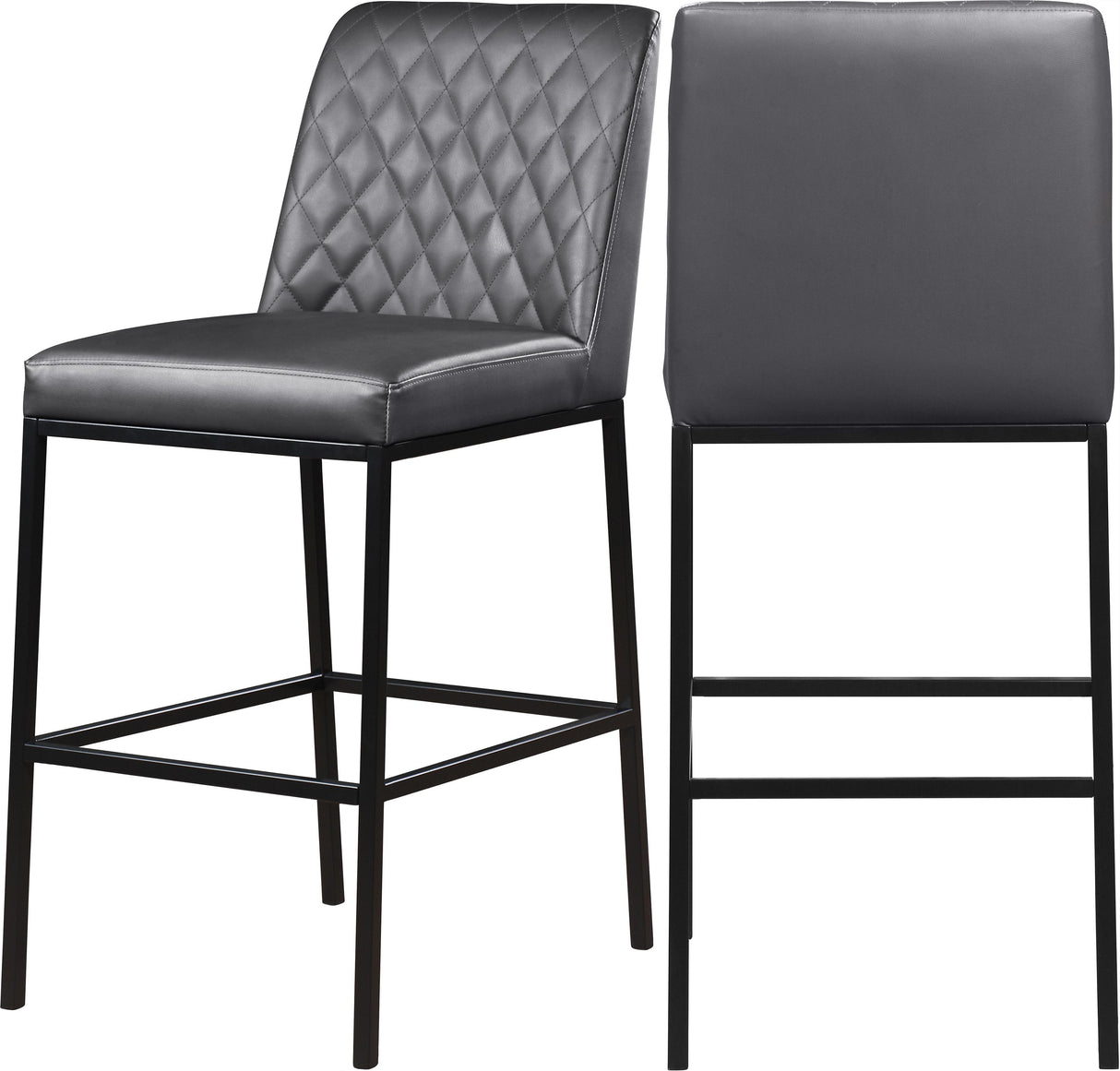 Bryce Grey Faux Leather Stool