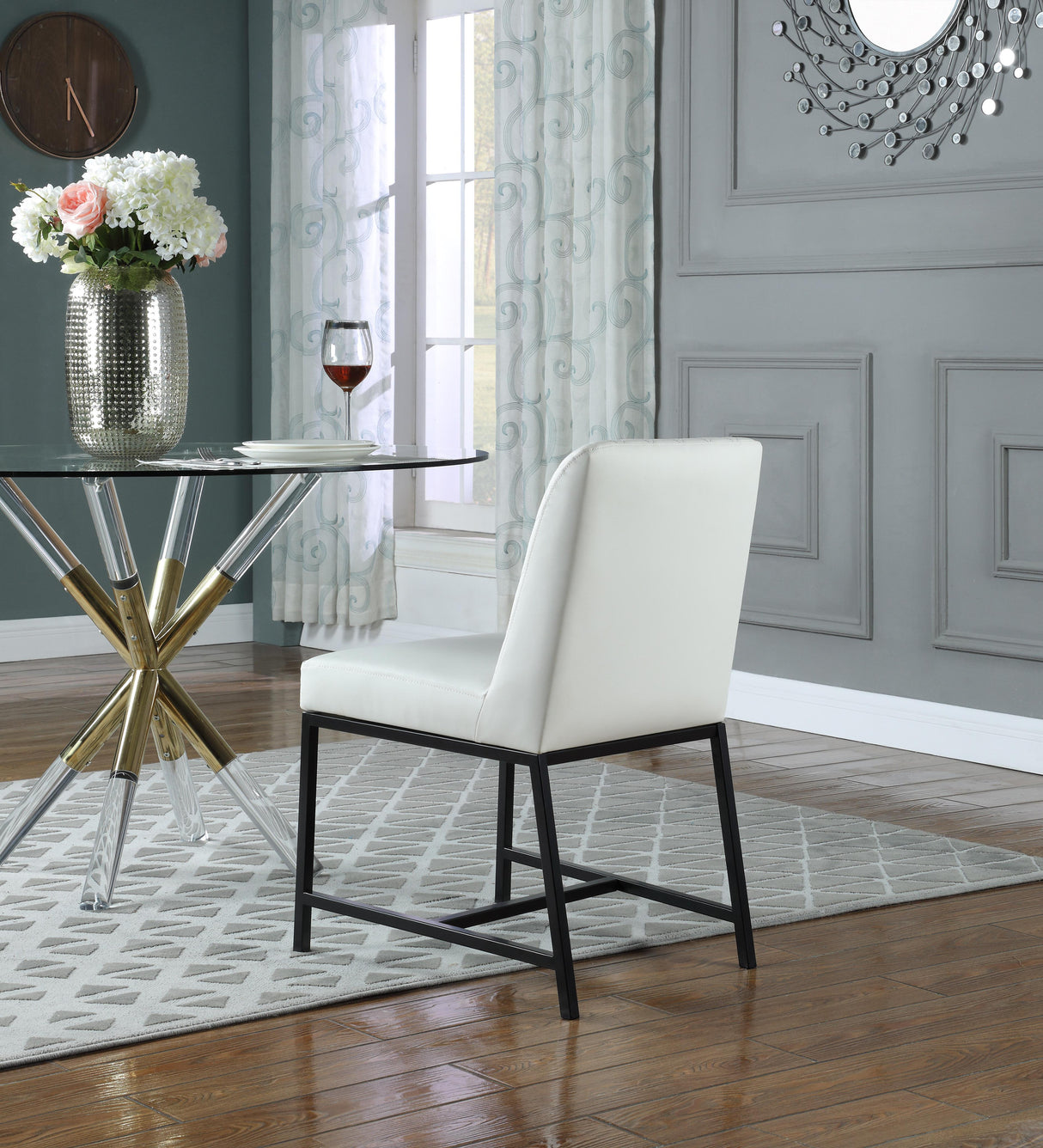 Bryce White Faux Leather Dining Chair - galleria furniture outlet