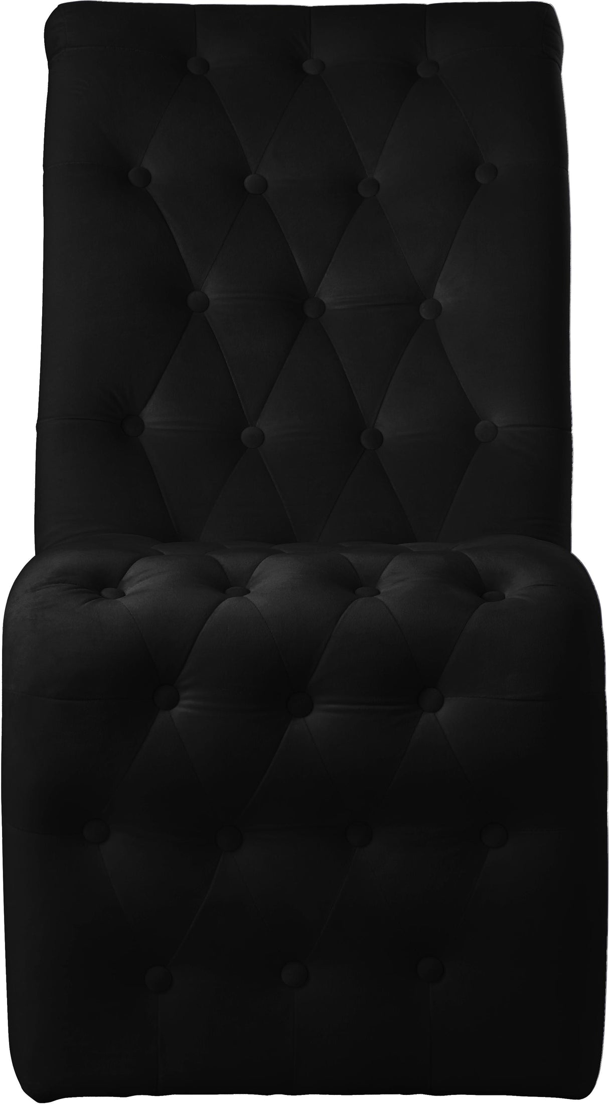 Curve Black Velvet Dining Chair - galleria furniture outlet