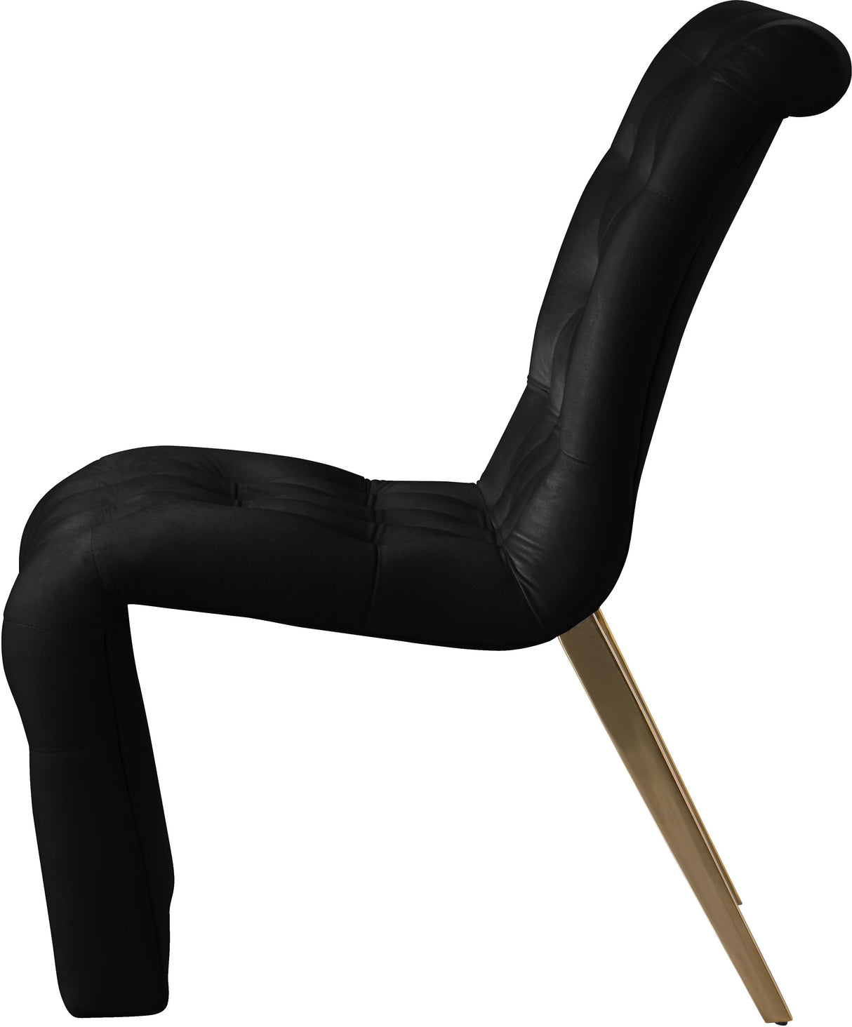 Curve Black Velvet Dining Chair - galleria furniture outlet
