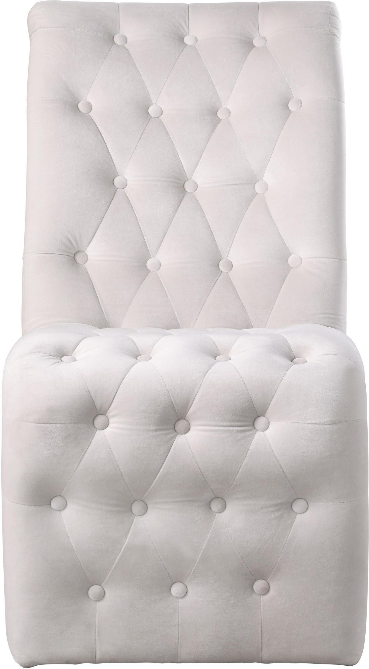 Curve Cream Velvet Dining Chair - galleria furniture outlet