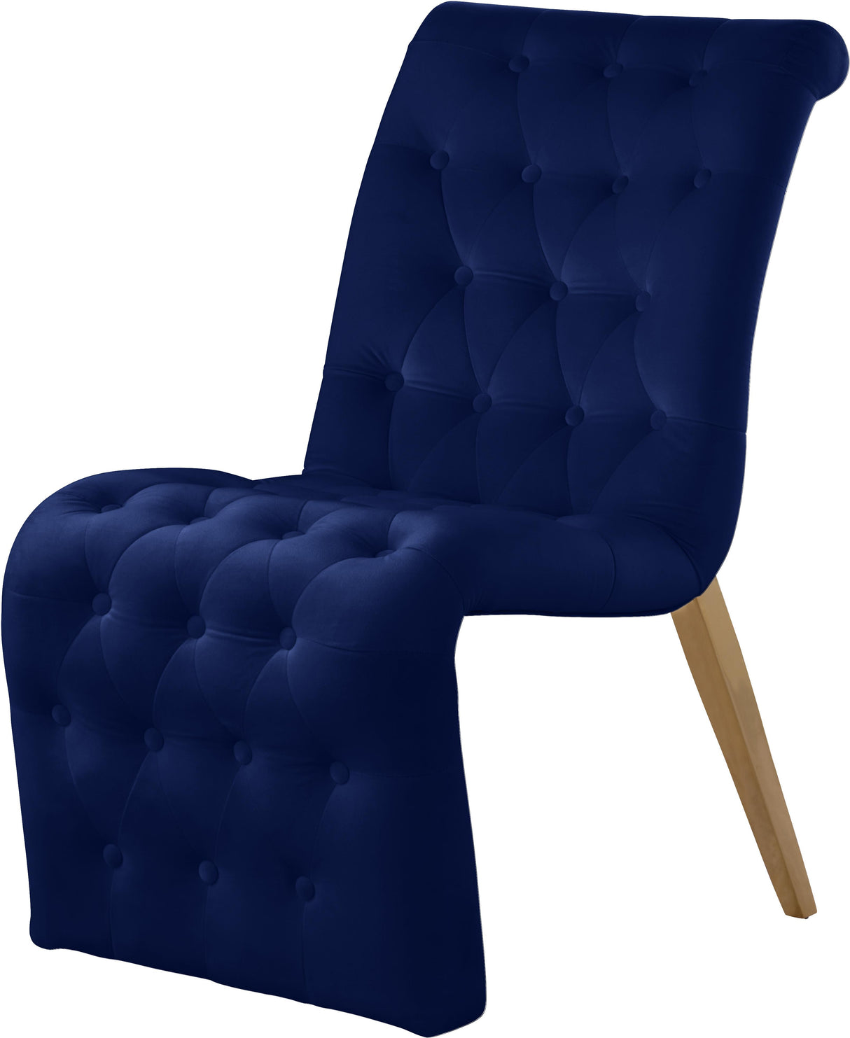 Curve Navy Velvet Dining Chair - galleria furniture outlet