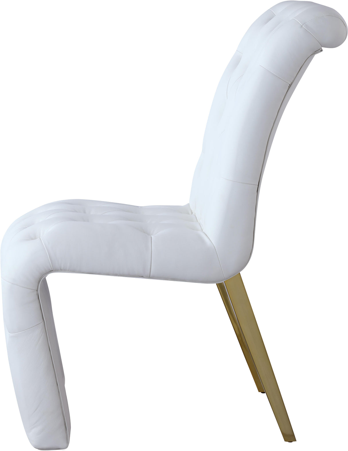 Curve White Faux Leather Dining Chair - galleria furniture outlet