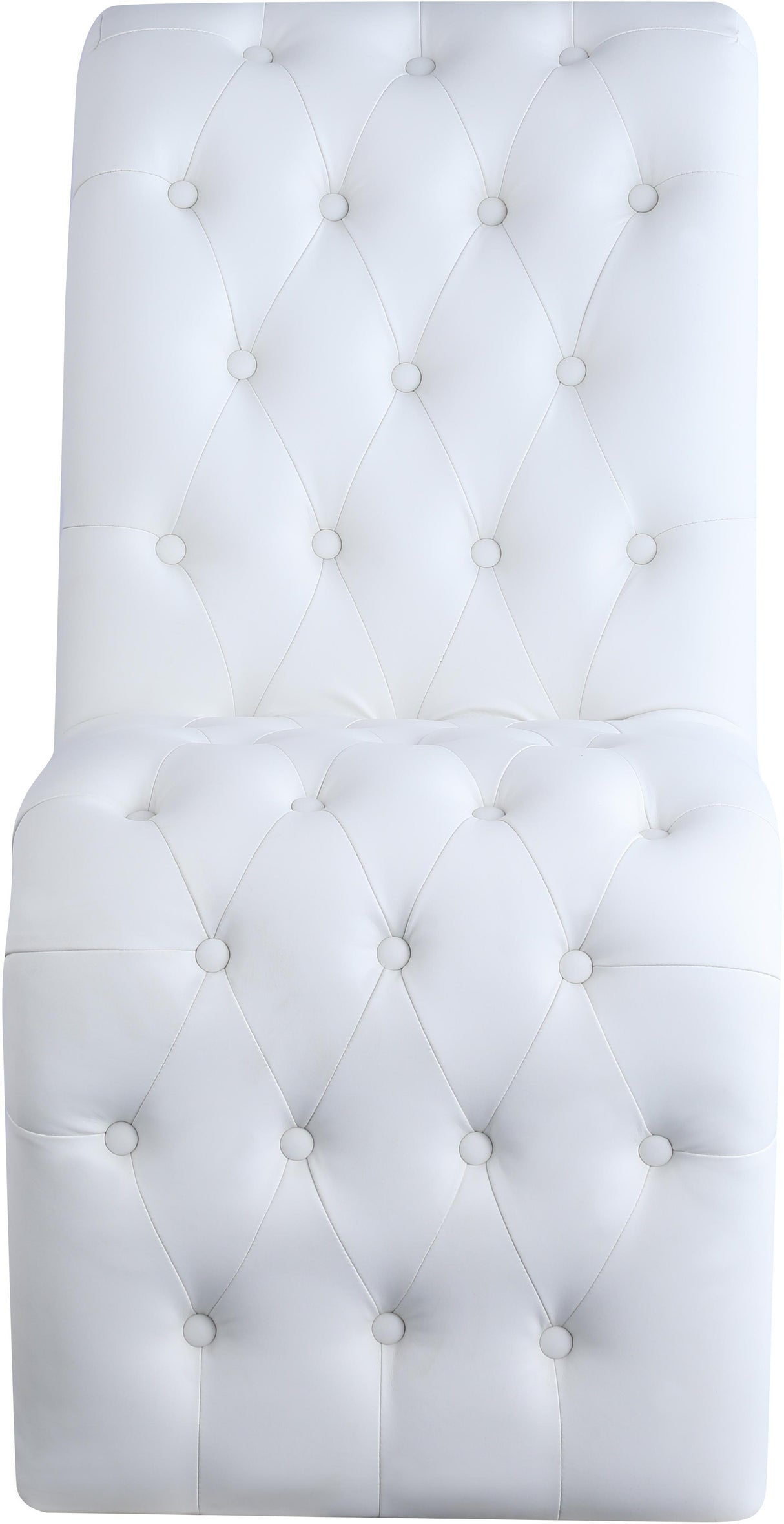 Curve White Faux Leather Dining Chair - galleria furniture outlet