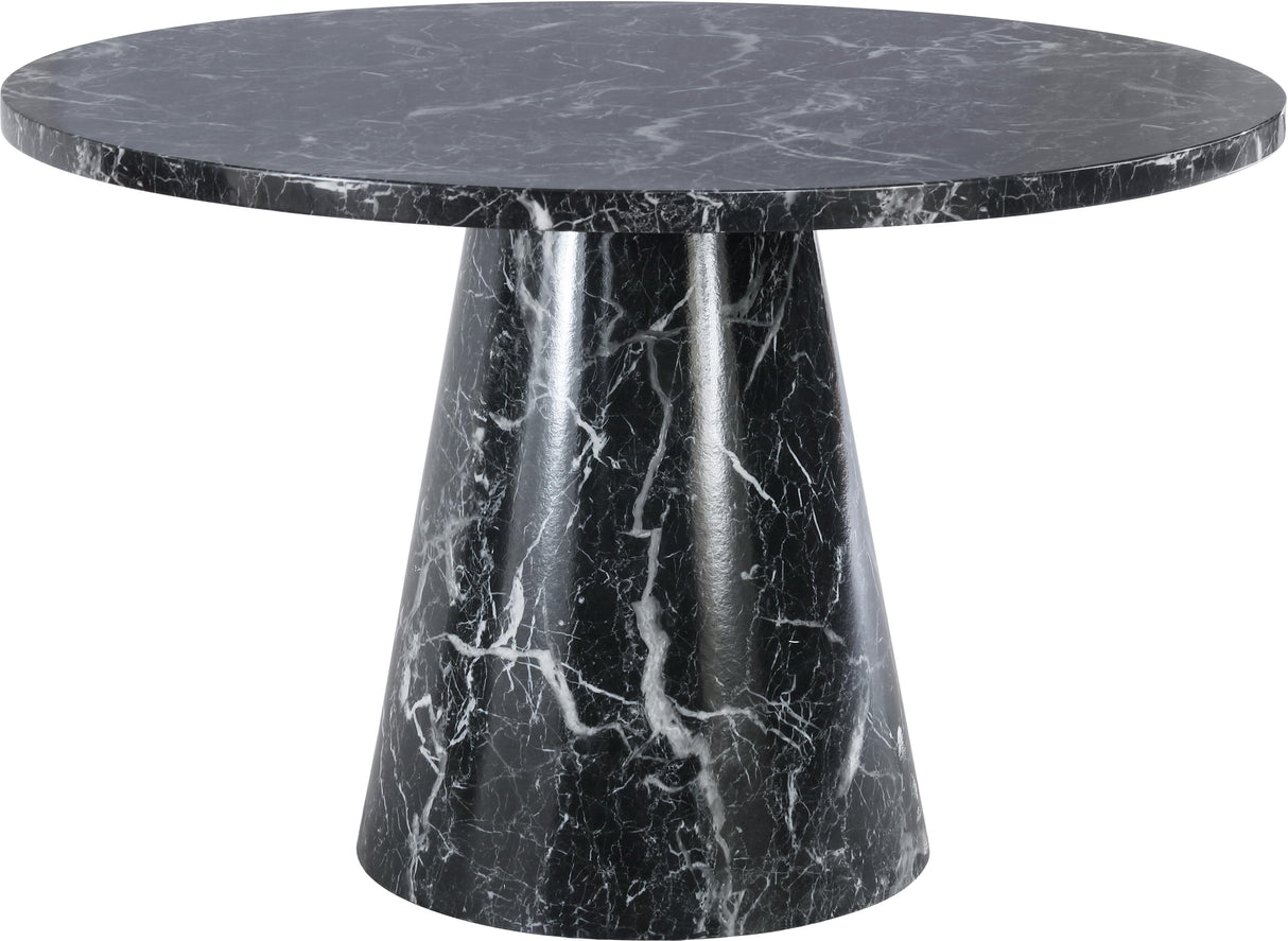 Omni Black Faux Marble Dining Table - galleria furniture outlet