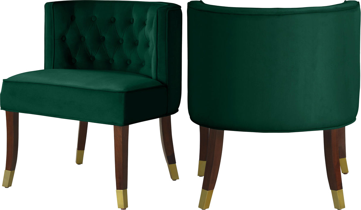 Perry Green Velvet Dining Chair - galleria furniture outlet