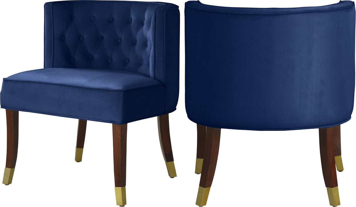 Perry Navy Velvet Dining Chair - galleria furniture outlet
