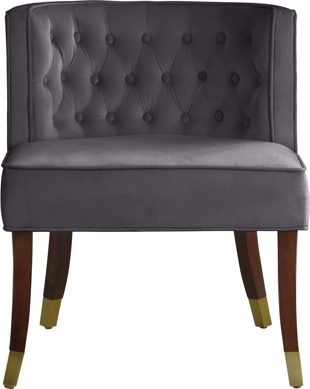 Perry Grey Velvet Dining Chair - galleria furniture outlet