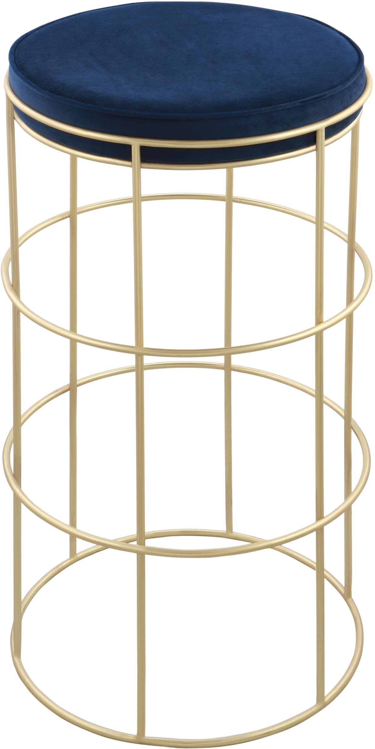 Rebar Navy Velvet Counter Stool - galleria furniture outlet