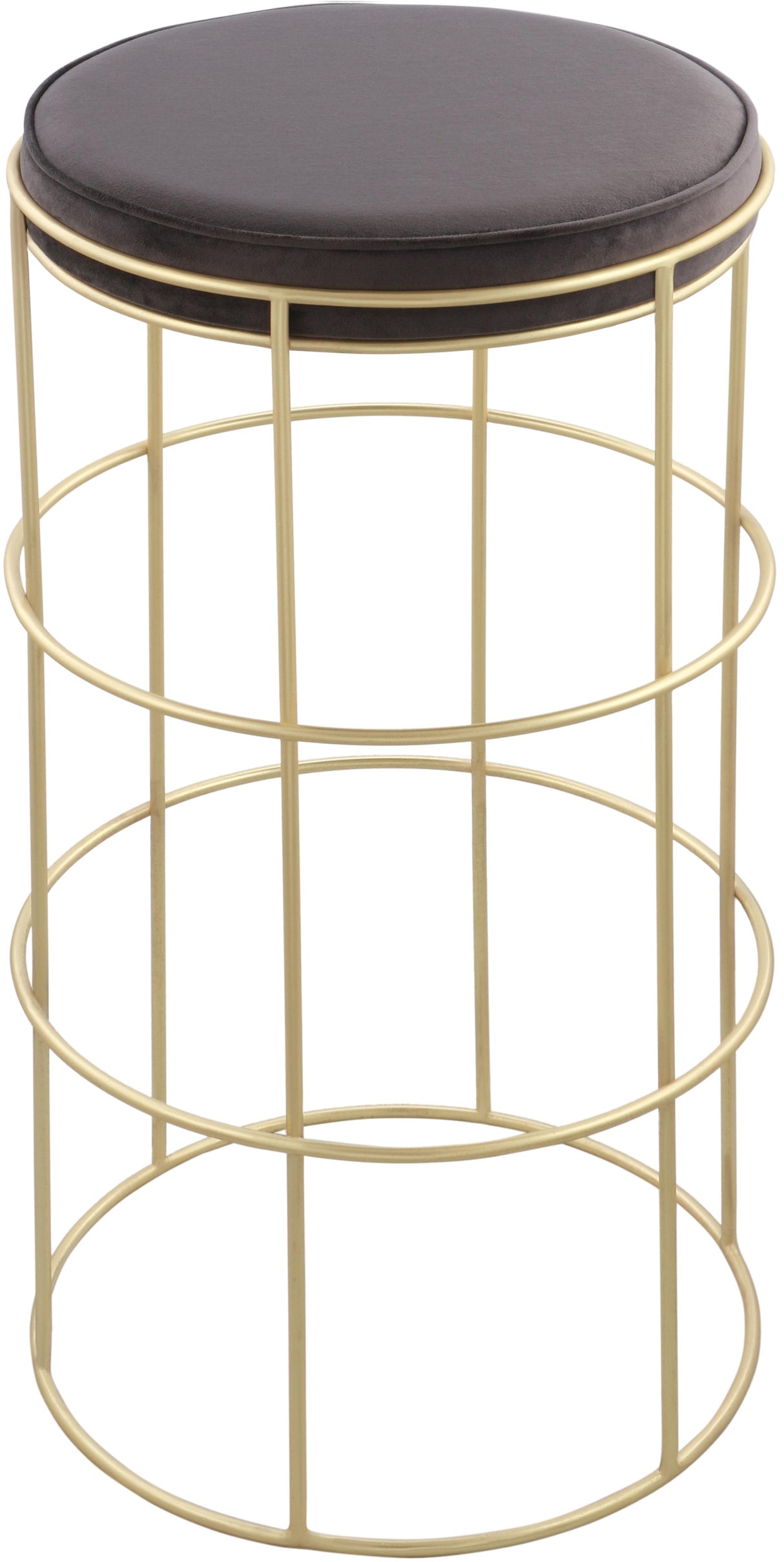 Rebar Grey Velvet Counter Stool - galleria furniture outlet