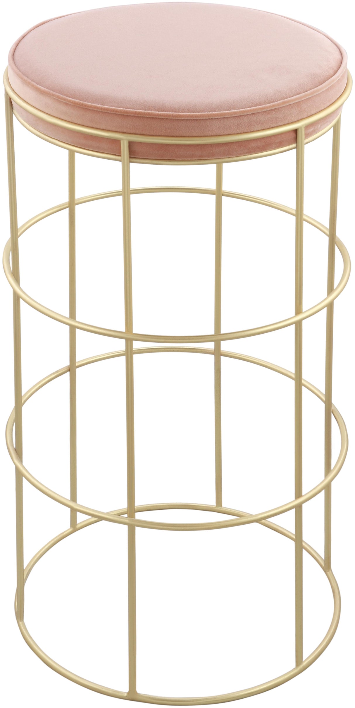 Rebar Pink Velvet Counter Stool