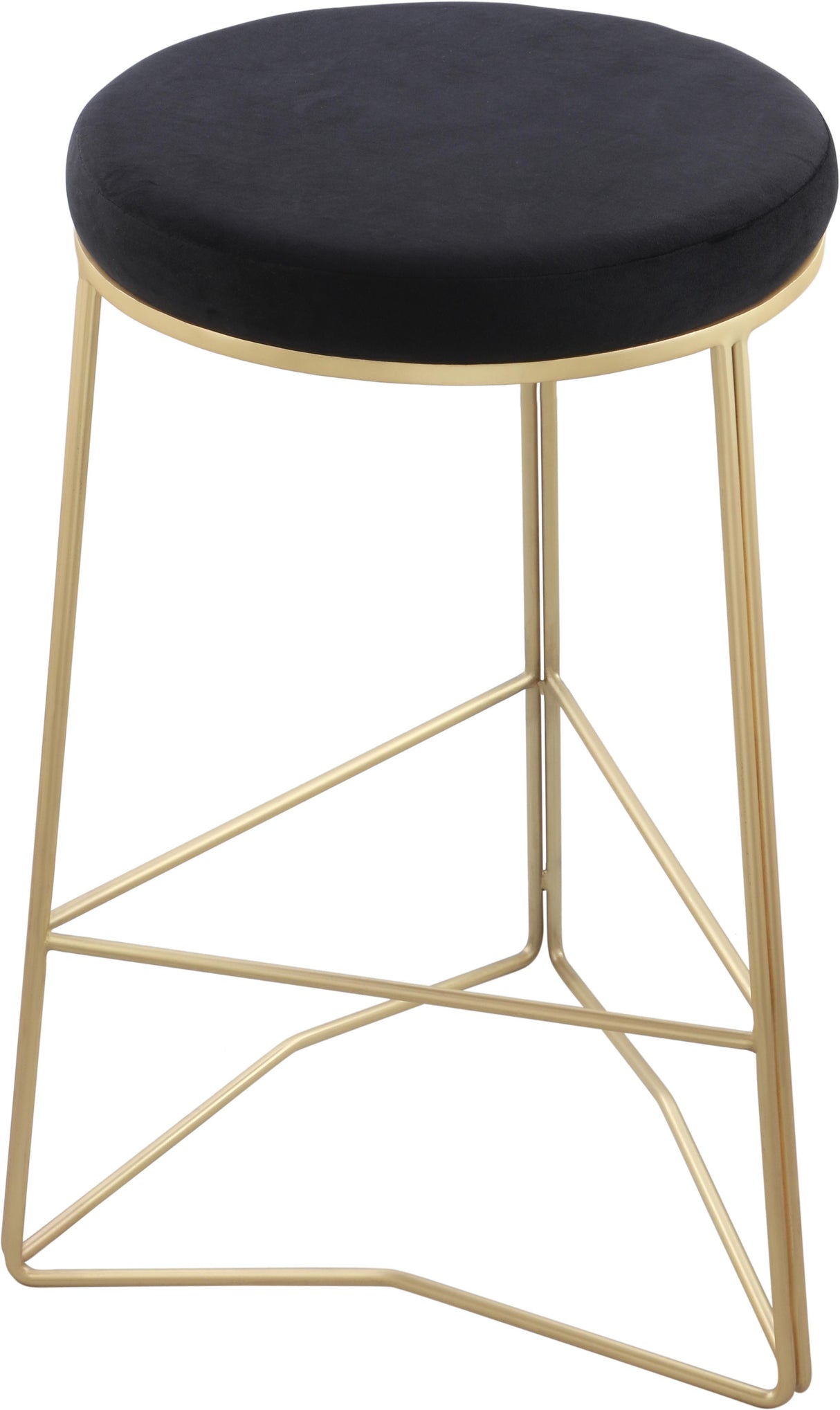 Tres Black Velvet Counter Stool - galleria furniture outlet