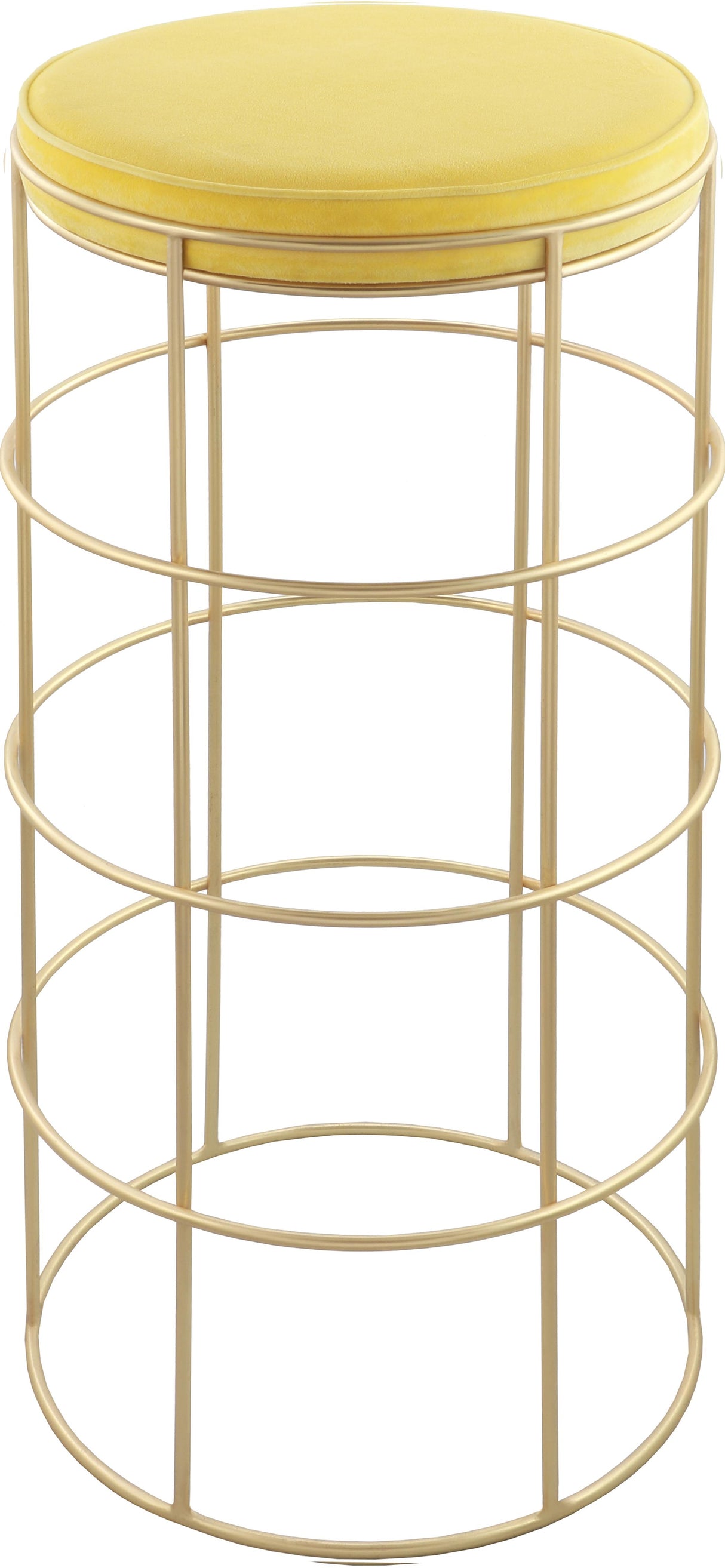 Rebar Yellow Velvet Bar Stool
