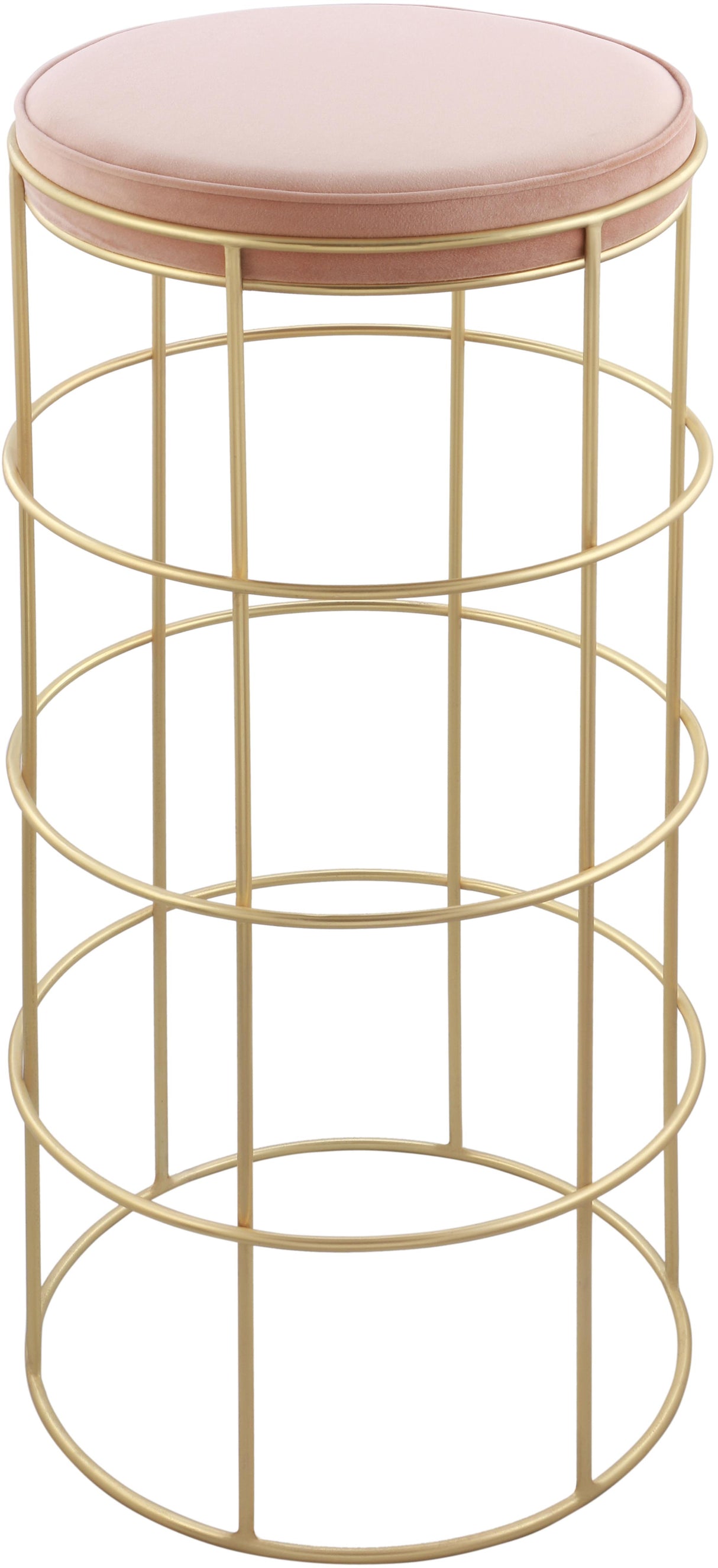 Rebar Pink Velvet Bar Stool - galleria furniture outlet