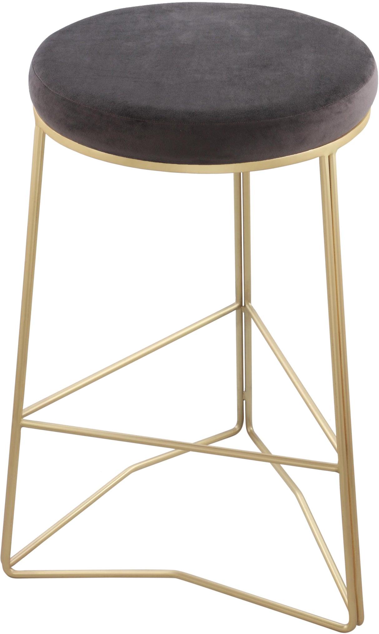 Tres Grey Velvet Counter Stool - galleria furniture outlet