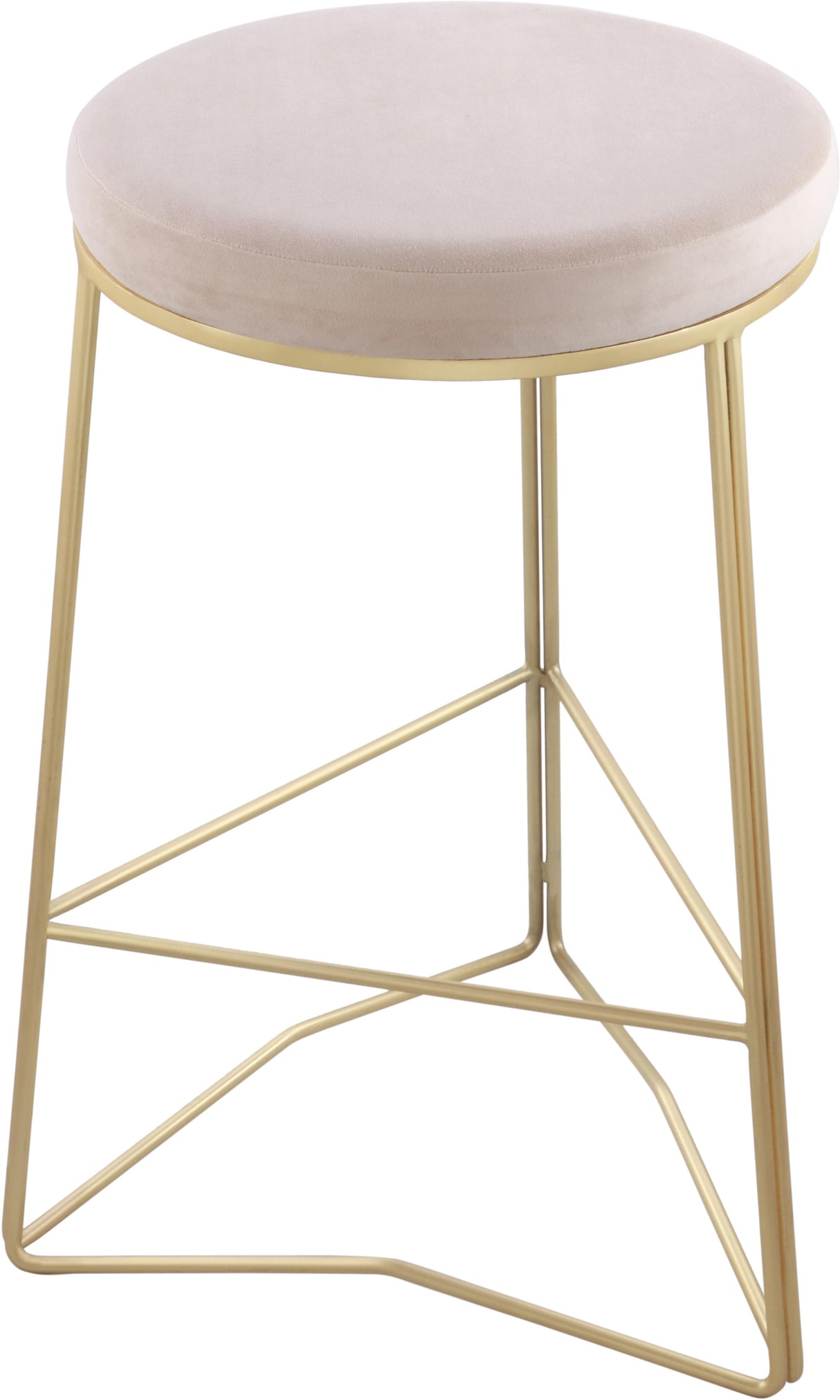 Tres Cream Velvet Counter Stool - galleria furniture outlet