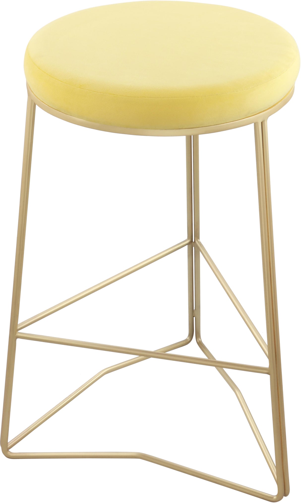 Tres Yellow Velvet Counter Stool - galleria furniture outlet