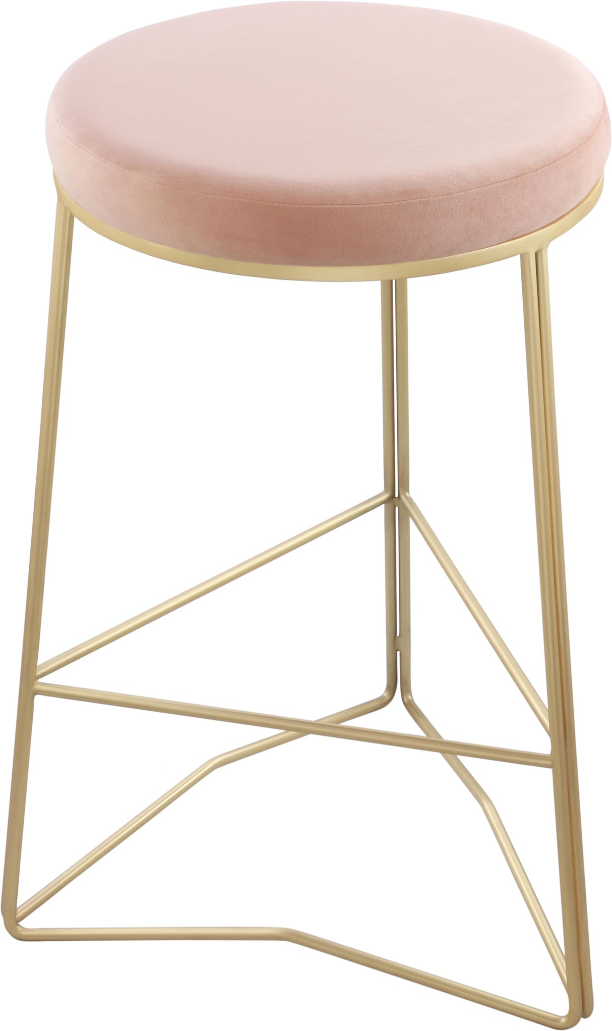 Tres Pink Velvet Counter Stool - galleria furniture outlet
