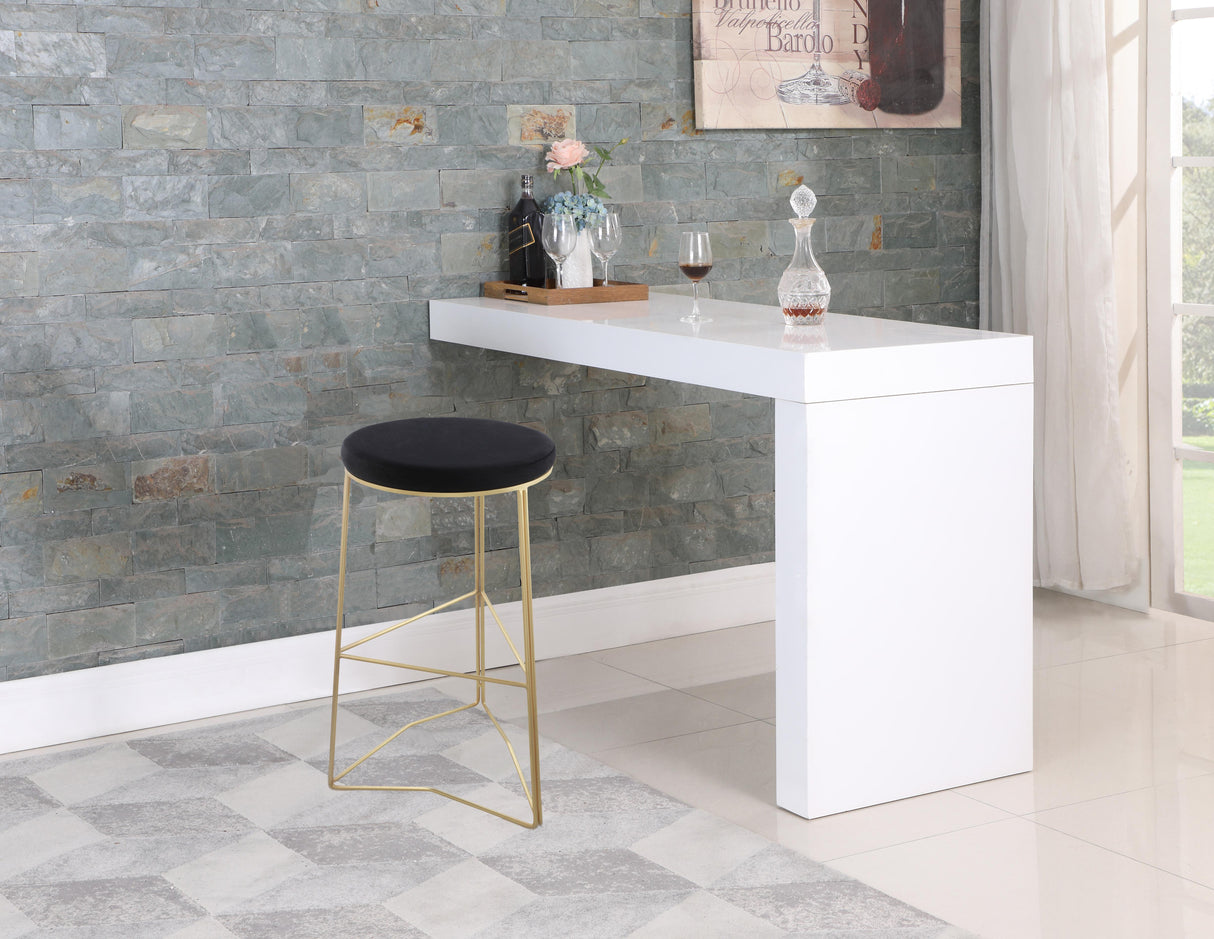 Tres Black Velvet Bar Stool