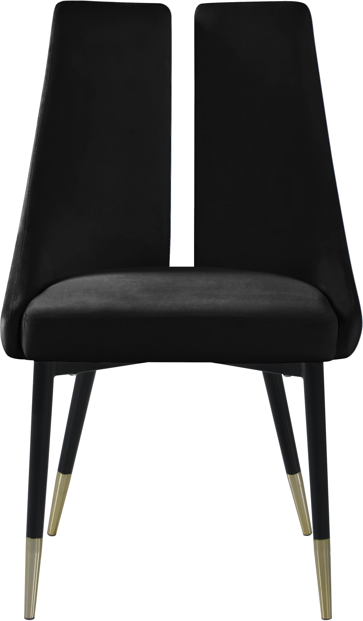 Sleek Black Velvet Dining Chair - galleria furniture outlet