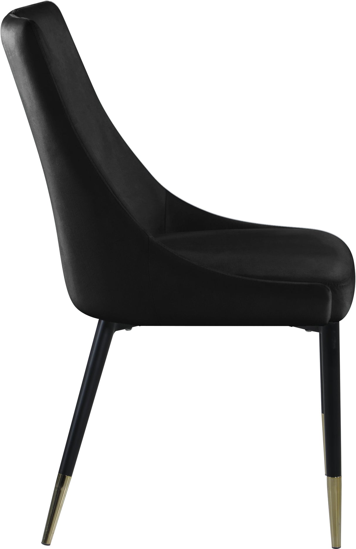 Sleek Black Velvet Dining Chair - galleria furniture outlet