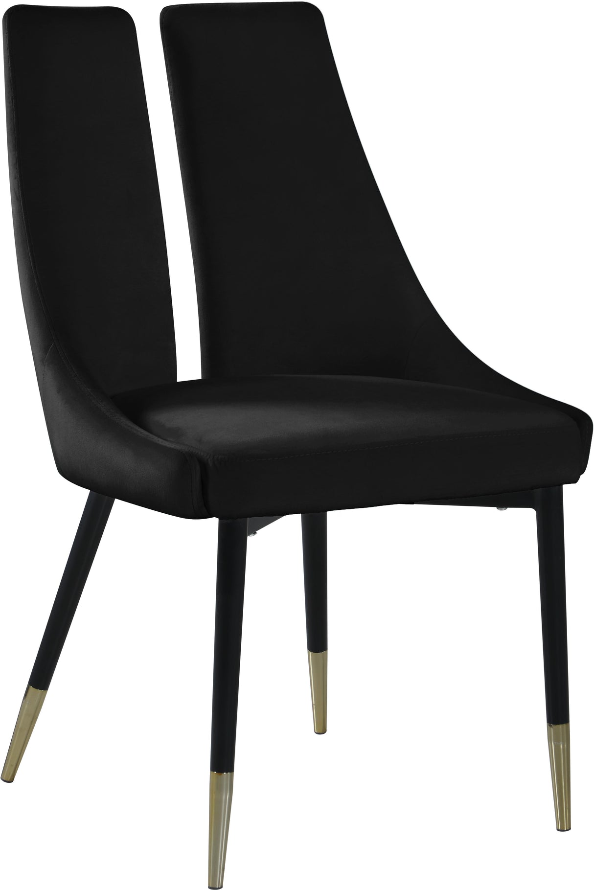 Sleek Black Velvet Dining Chair - galleria furniture outlet