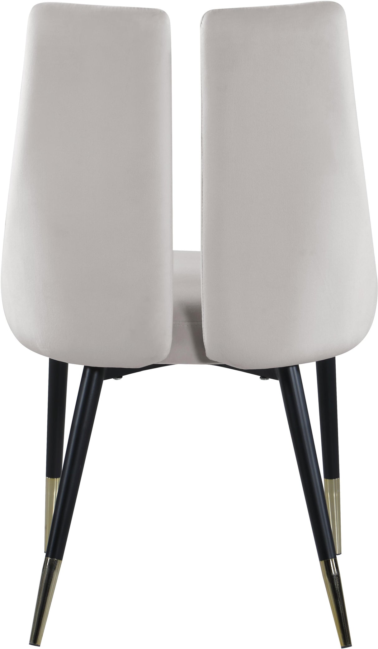 Sleek Cream Velvet Dining Chair - galleria furniture outlet