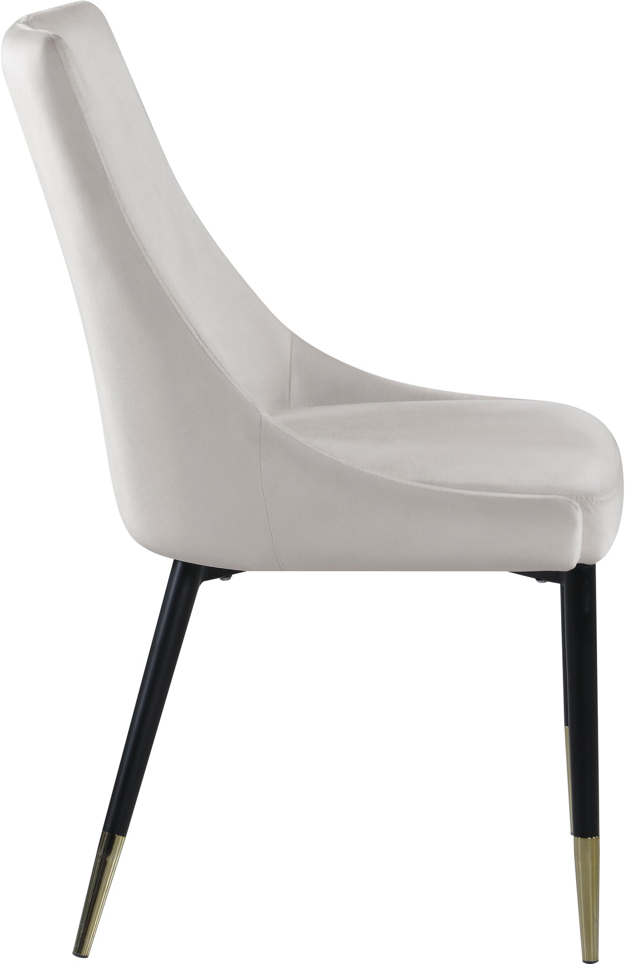 Sleek Cream Velvet Dining Chair - galleria furniture outlet