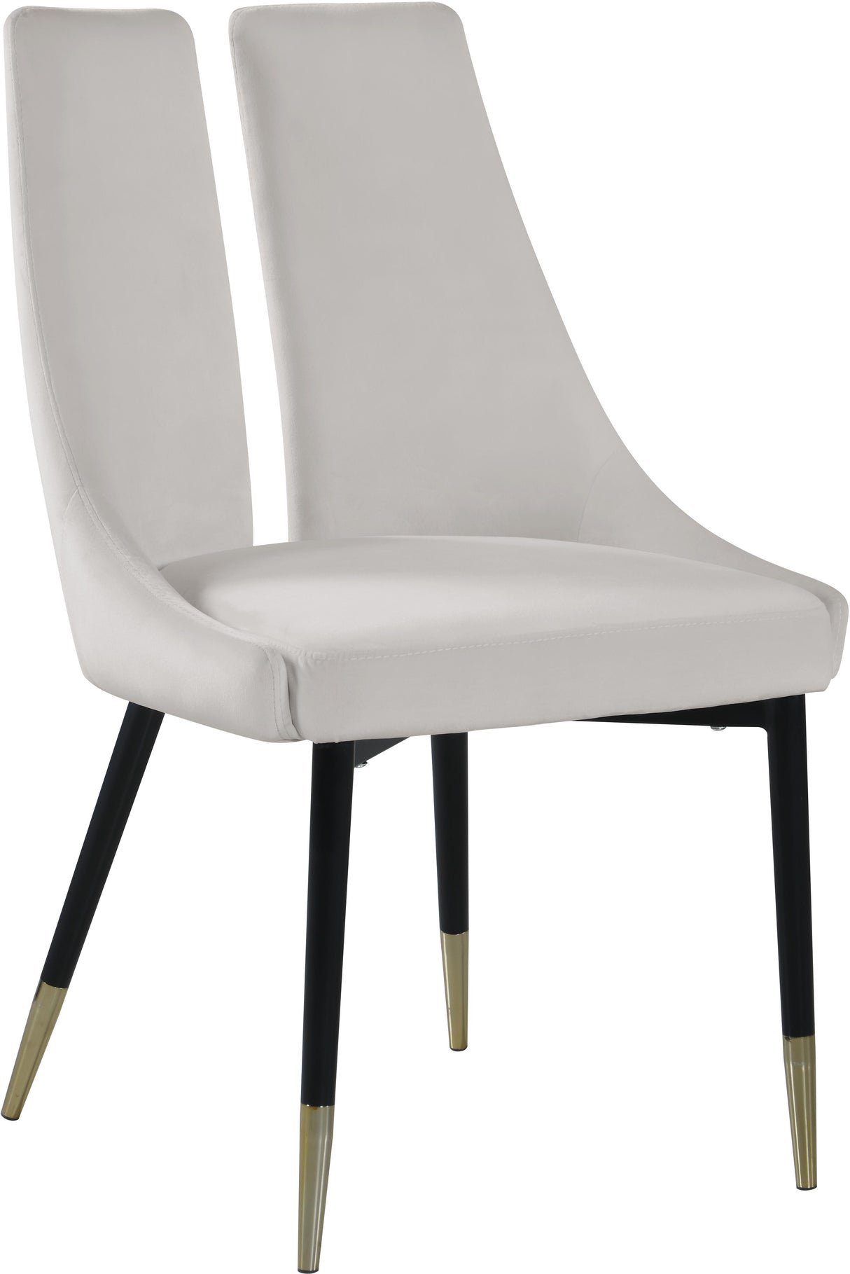 Sleek Cream Velvet Dining Chair - galleria furniture outlet
