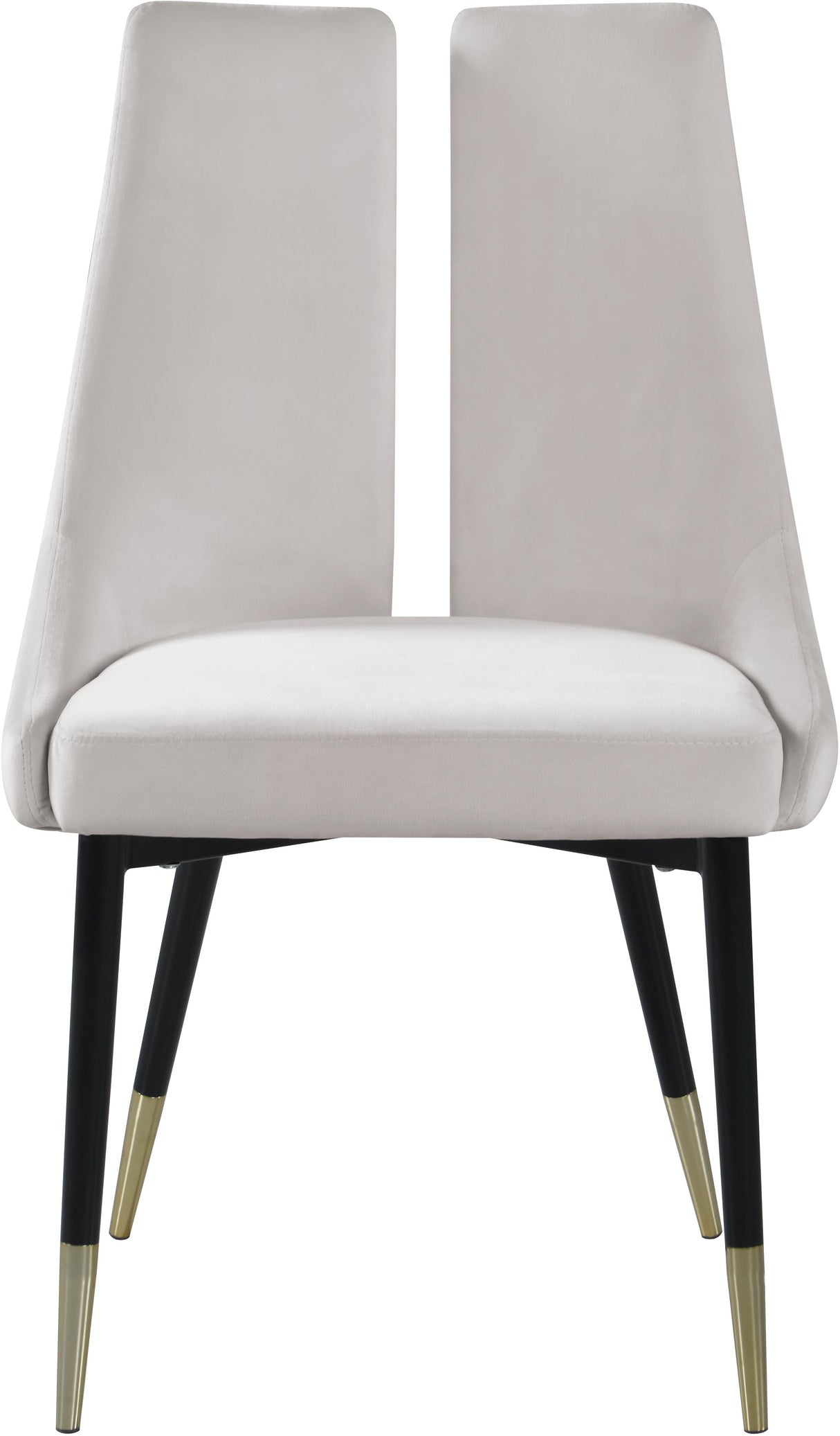 Sleek Cream Velvet Dining Chair - galleria furniture outlet