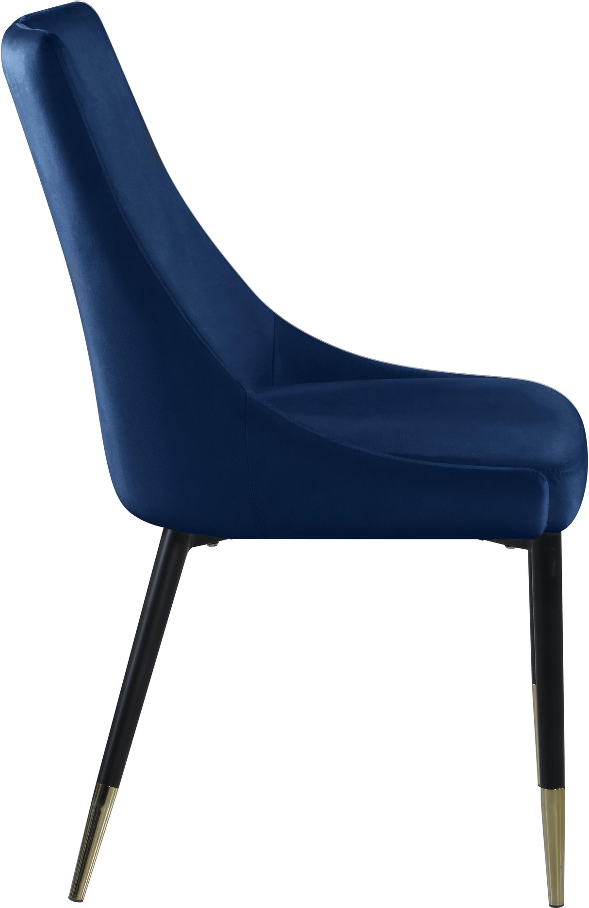 Sleek Navy Velvet Dining Chair - galleria furniture outlet