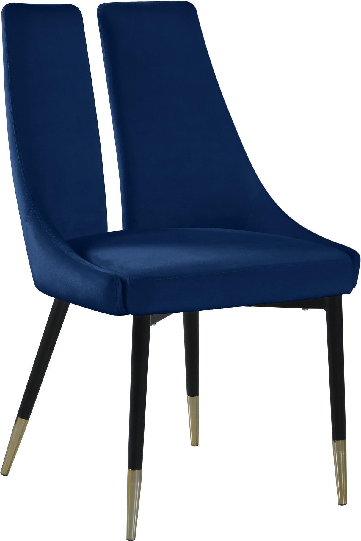 Sleek Navy Velvet Dining Chair - galleria furniture outlet