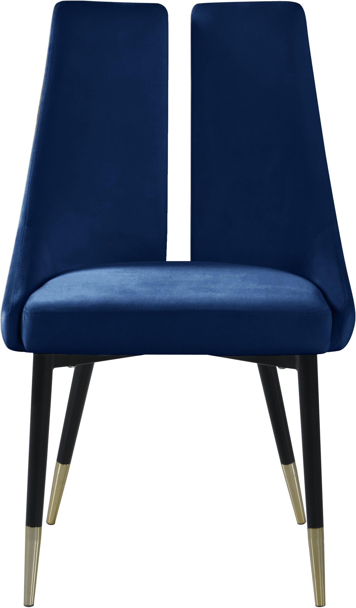 Sleek Navy Velvet Dining Chair - galleria furniture outlet