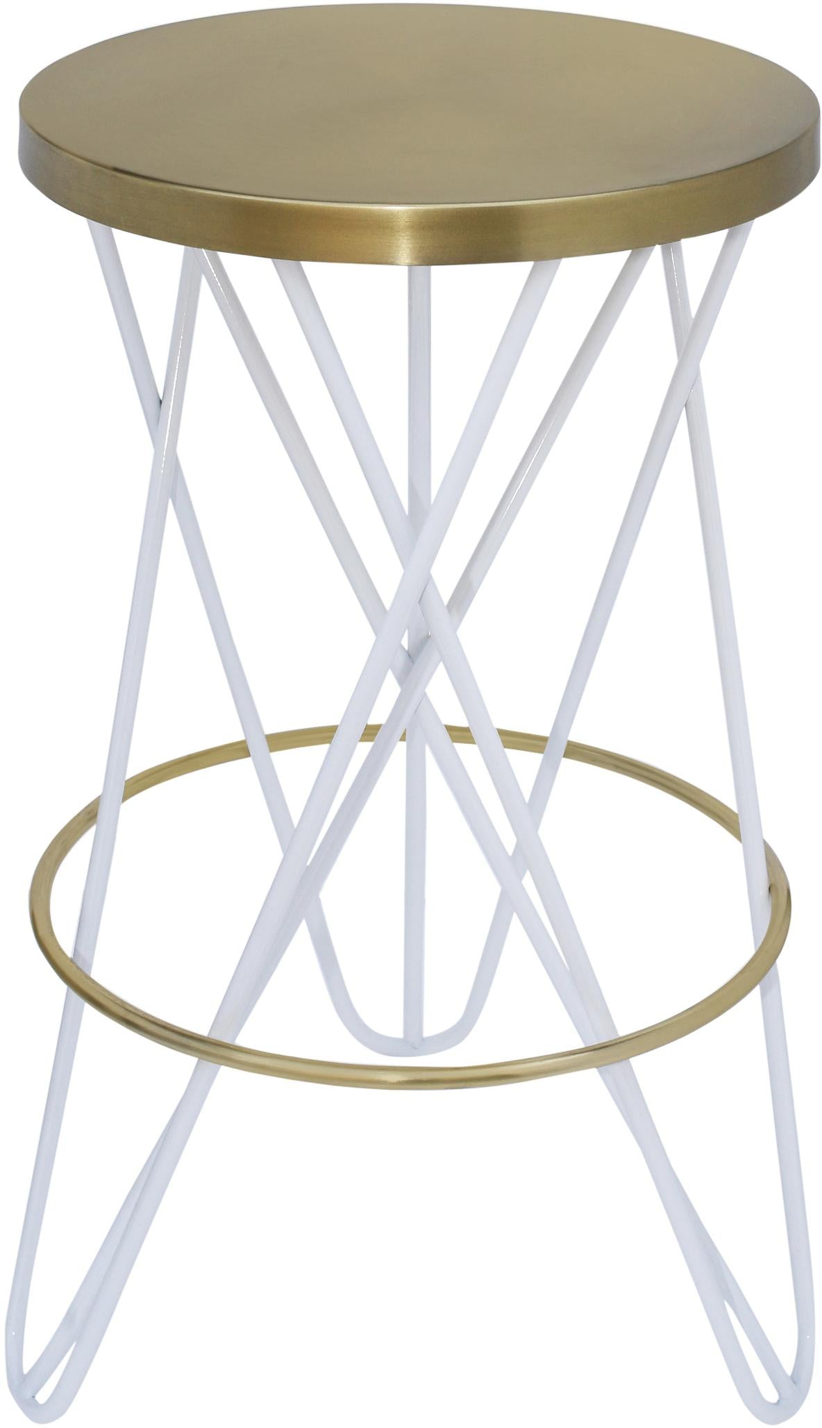 Mercury White / Gold Counter Stool - galleria furniture outlet