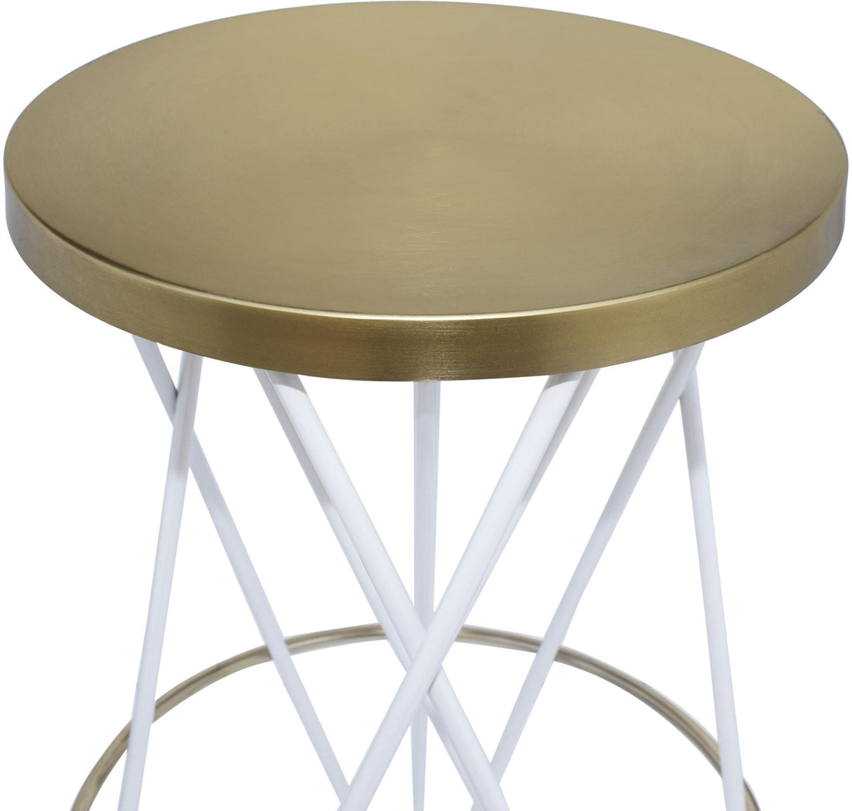 Mercury White / Gold Counter Stool - galleria furniture outlet