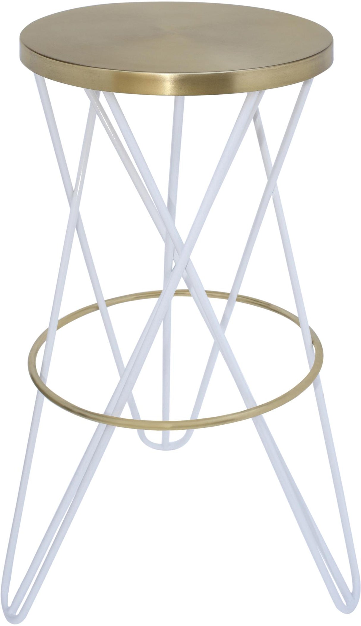 Mercury White / Gold Bar Stool - galleria furniture outlet