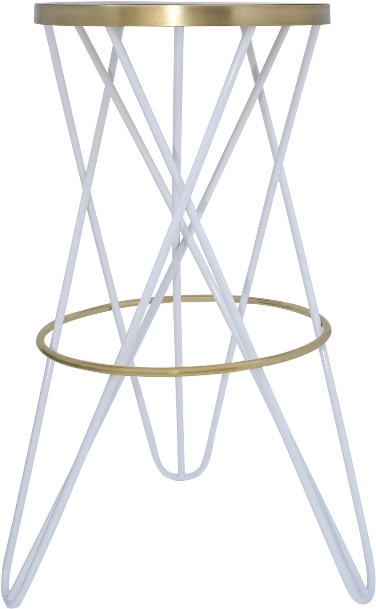 Mercury White / Gold Bar Stool - galleria furniture outlet