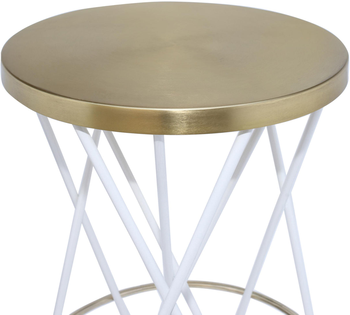 Mercury White / Gold Bar Stool - galleria furniture outlet