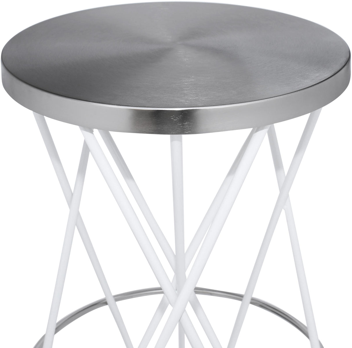 Mercury White / Silver Bar Stool - galleria furniture outlet