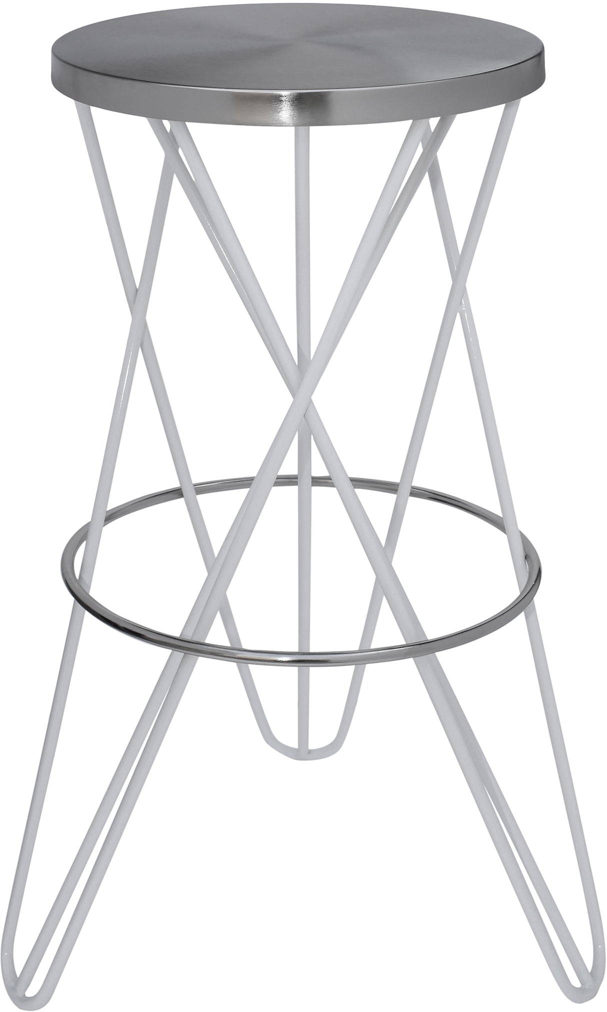 Mercury White / Silver Bar Stool - galleria furniture outlet